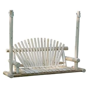 5' White Cedar Unstained Love Seat Swing by The Cedar Store