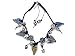 Otazu Black, Blue, and Brown Swarovsky Crystal Heart Leather Necklace with Toggle Clasp