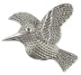 Garnet brooch, 'Marcasite Hummingbird' 2.2" W x 2.0" L x 0.4" D