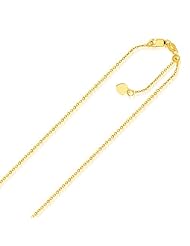 14K Yellow Gold Singapore Style Adjustable Chain