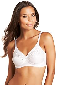 Floral Embroidered Crossover Non-Wired Non-Padded Full Cup Bra