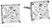 Jewelili 10K Gold 6 MM Princess Cut Cubic Zirconia Stud Earrings