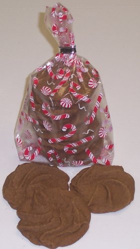 Scott's Cakes 1 2 lb. Chocoate Raspberry Shortbread Cookies in a Candy Cane Bag by Raspberry Candy
