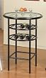 NEW GLASS TOP BAR TABLE W. 6 BOTTLE WINE RACK