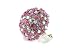 Beautiful Hot Pink Crystal Dome Ring Covered Adjustable Metal Band Silver Tone - AWESOME