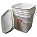 Vestil PAIL-SQ-35-W Square Plastic Pail with Snap Lid and Handle, 3.5 gallon Capacity, White, Case of 240