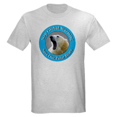 Stop Global Warming Ash Grey T-Shirt Earth day Light T-Shirt by CafePress