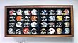32 Mini Football Helmet Display Case with Black Frame