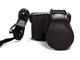 Bluecell Dark Brown color leather classic DC digital camera protection case/bag/cover for Sony Nex 5 Nex5 with 18-55mm Lens Camera & flash + Bluecell Cable Tie