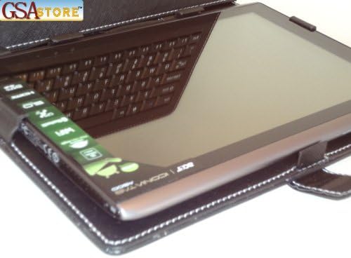 GSAstore™ Acer A500 Leather Case with Built-in USB Keyboard and Kick Stand. Black Fuax Leather. (Acer A500 Tablet NOT included).