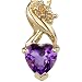 Captivating and Radiant 0.79 cts Heart Shape Amethyst Diamond Pendant 14Kt Yellow Gold