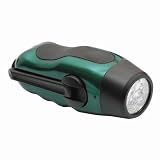 Hand Crank Self Powered Metal Green Dynamo 5 LED Flashlight