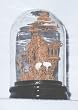 Chinese cork carving / sculpture / picture with glass dome