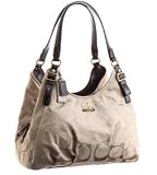 Coach Madison Signature Maggie Shoulder Bag Purse Tote 18762 Khaki Mahogany