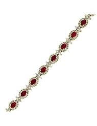14k Gold 11.92ct tw Ruby and Diamond Fashion Bracelet