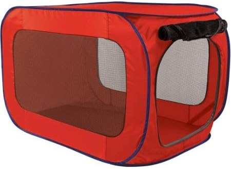 SportPet Pop-Open Kennel, Red, Size: Medium (11.25H x 2L x 11.25