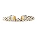 14K Yellow Gold and Sterling Silver Cuff