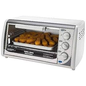 Black and Decker White Toaster Oven with Analog Ctrl by Black & Decker