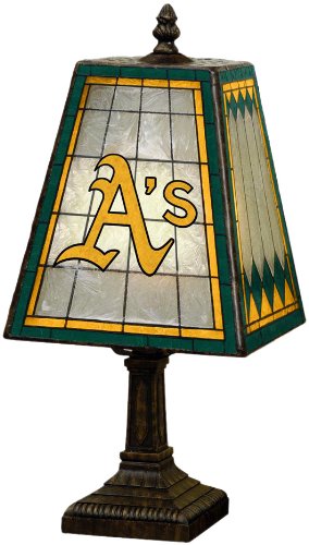 Oakland Athletics 14-Inch Art Glass Lamp