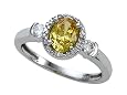 1.82 cttw Fancy Yellow Signity by Swarovski Cubic Zirconia (CZ) Engagement Ring with Diamonds by Zoe R(tm) - White Gold