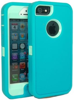 NOR KMG (TM) Brand New Iphone 5 5S Body Armor Defender - Comparable to Otterbox Defender + Bonus Cubic Charger + Stereo Stylish Earphone