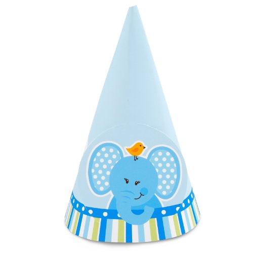 Blue Elephants Cone Hats Party Supplies