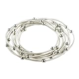 Silver Guitar String Bracelets - Set of 9