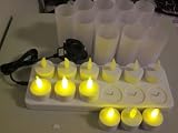 Theluckleds LED Rechargeable Flameless Tea Light Candles - set of 12 (No batteries replacement!)