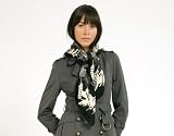 Plume Crêpe de Chine Scarf, Black-Multi