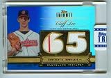 Cliff Lee 2012 Topps Tribute Baseball Encapsulated / Uncirculated Debut Digits Game Worn Jersey Swatch w/Stripe Card #DD-CL & #/50 / Cleveland Indians / Philadelphia Phillies