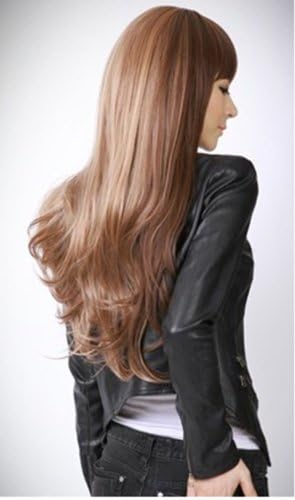 Newest women's fashion brown long curly wigs JF023