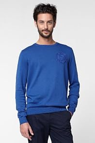 Crew Neck Jersey Sweater With Tonal Crest