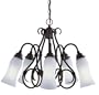 American Fluorescent PWYP513RECT Wyoming Cool River Rust Chandelier, 5-Light, Rust