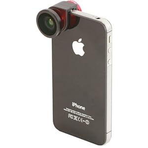Olloclip iPhone 4 / iPhone 4S objectif, accessoire iPhone 4 / 4S regroupant 3 objectifs différents: Fisheye, Macro et Grand-Angle, rouge Olloclip iPhone 4 / iPhone 4S objectif, accessoire iPhone 4 / 4S regroupant 3 objectifs différents: Fisheye, Macro et Grand-Angle, rouge