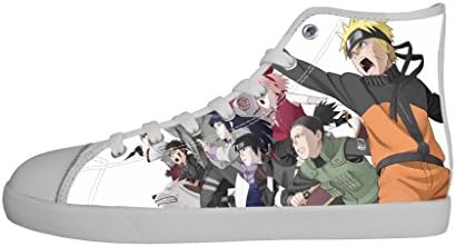 Girl's Fashion Sneakers Casual Cartoon NARUTO Hokage White Low Top Canvas Shoes