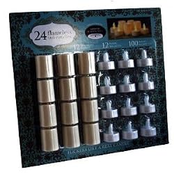 24 Flamless LED Votive & Tea Lighted Candle Set