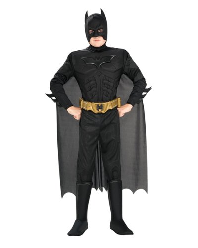 Batman Dark Knight Rises Child's Deluxe Muscle Chest Batman Costume with Mask/Headpiece and Cape