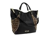 Betsey Johnson Frilled Out Tote (Black/Leopard)