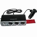 LUPO Triple Cigarette Lighter Charger Adapter + 1 USB Port