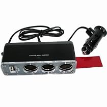 LUPO Triple Cigarette Lighter Charger Adapter + 1 USB Port