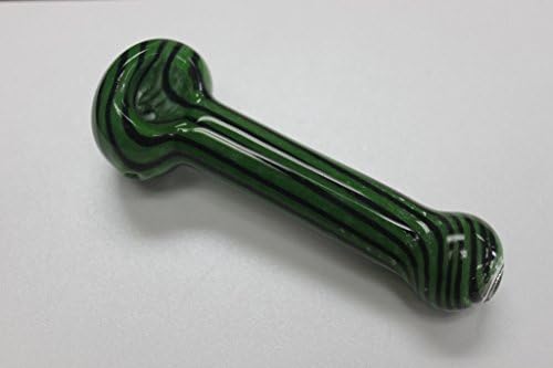 Multi-colored 5" Glass Pipe, Incense Holder, Handmade Glass Art Pipe, Inside Out One of a Kind Design - Green