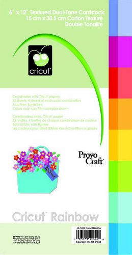 Cricut 6-Inch-by-12-Inch Cardstock Pad, Rainbow