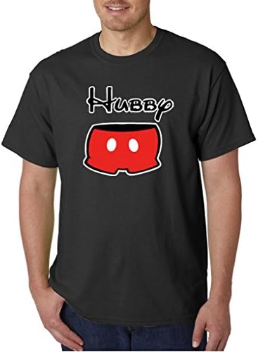 DOPE COTTON Men's HUBBY CARTOON Funny Parody T-shirt (Black-Medium)