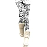 LOCOMO Women Black & White Zebra (or White Tiger) Print Animal Pattern Ankle Length Footless Legging Tregging Tight Pant FFT061 One Size (Small to Medium)