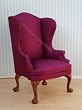 SaLe!!! Upholstered Dollhouse Miniature Wing Chair in Violet Satin