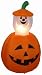 4' Airblown Inflatable Animated Pumpkin with Ghost Lighted Halloween Yard Art