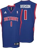 Allen Iverson Detroit Pistons Blue Replica Adidas NBA Jersey