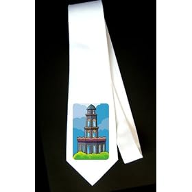 Party Decoration Necktie with Caribbean, watchtower, tower, Cuba, Cabanas, Havana
