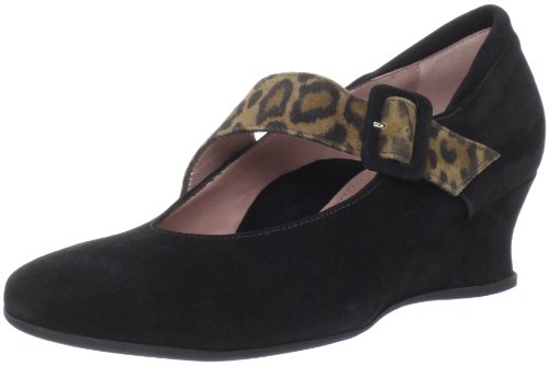 Beautifeel Women's Etta Flat,Black/Classic Leopard Print Suede Combination,36 EU/5-5.5 W US