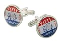 Silver plated Vote Republican political or politics cufflinks with presentation box. Made in the U.S.A